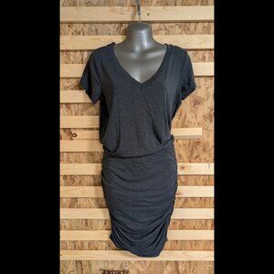 Prana Modal Foundation Ruched Short Sleeve Tee Mini Dress M Blue